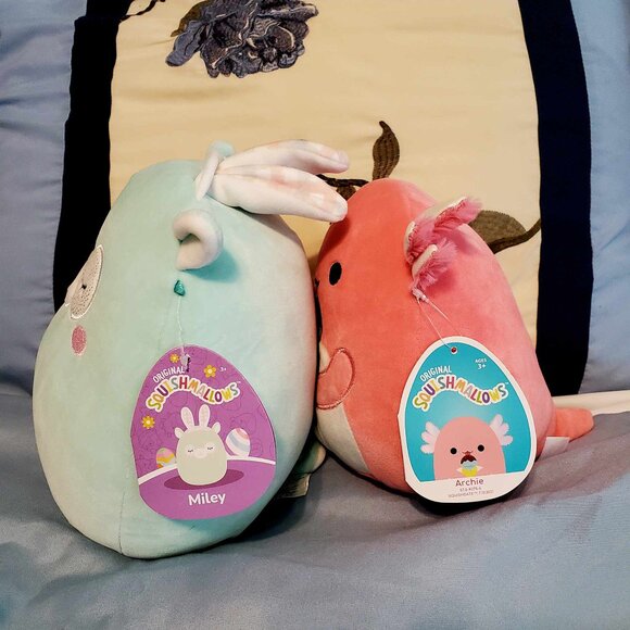 Squishmallows 2pc Lot Archie Axolotl 7.5" and Milly Llama 8" - Picture 2 of 6